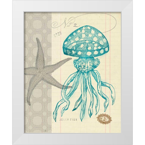 Sea Life 3 White Modern Wood Framed Art Print by Z Studio