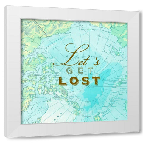 Lets Travel 5 White Modern Wood Framed Art Print by Z Studio