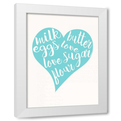 Love, Sugar, Milk Eggs White Modern Wood Framed Art Print by Z Studio