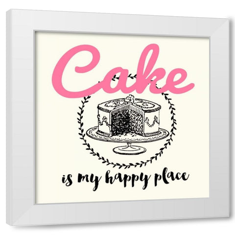 My Happy Place White Modern Wood Framed Art Print by Z Studio