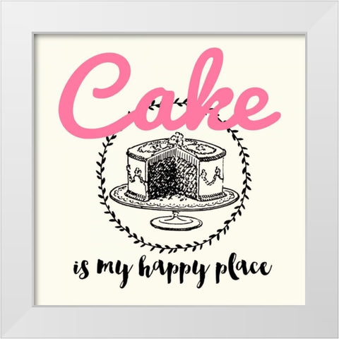 My Happy Place White Modern Wood Framed Art Print by Z Studio