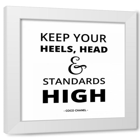 Keep Your Heels High White Modern Wood Framed Art Print by Z Studio
