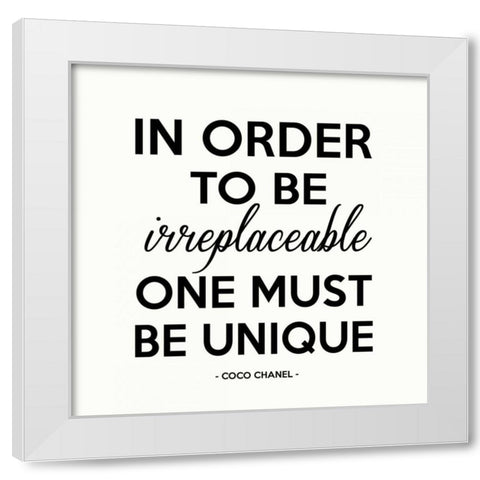 One Must Be Unique White Modern Wood Framed Art Print by Z Studio