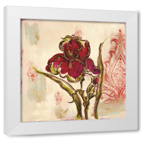 Iris Paisley 2 White Modern Wood Framed Art Print by Dos Santos, Bella