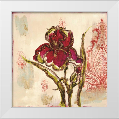 Iris Paisley 2 White Modern Wood Framed Art Print by Dos Santos, Bella