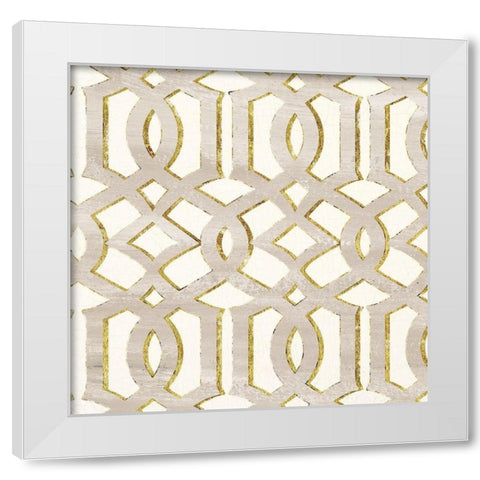 GILDED AESTHETIC LATTICE White Modern Wood Framed Art Print by Dos Santos, Bella