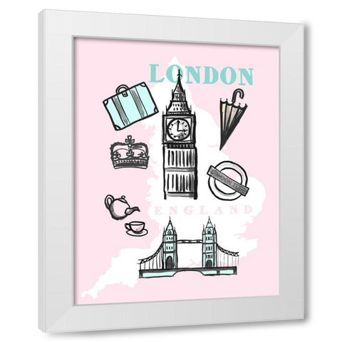 Pastel London White Modern Wood Framed Art Print by Dos Santos, Bella