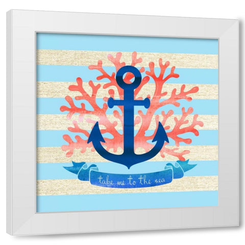 Take Me to The Sea White Modern Wood Framed Art Print by Dos Santos, Bella