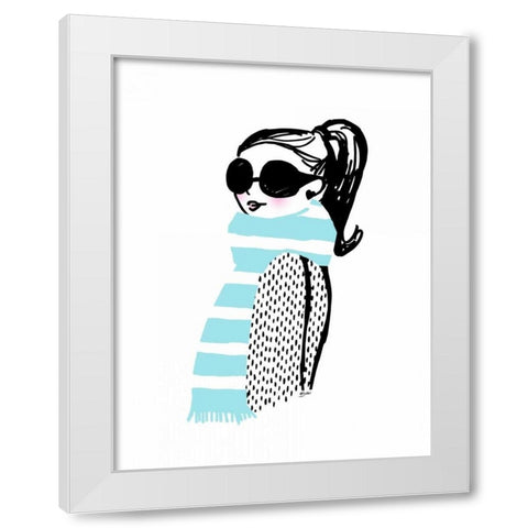 Paulette White Modern Wood Framed Art Print by Dos Santos, Bella