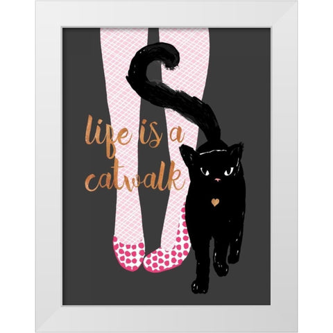 Catwalk White Modern Wood Framed Art Print by Dos Santos, Bella