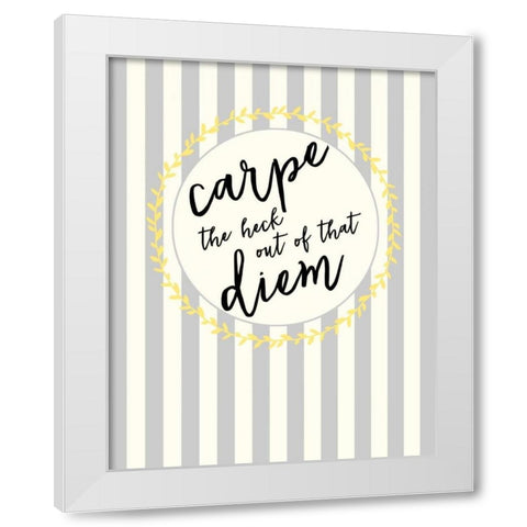 Carpe Diem White Modern Wood Framed Art Print by Dos Santos, Bella