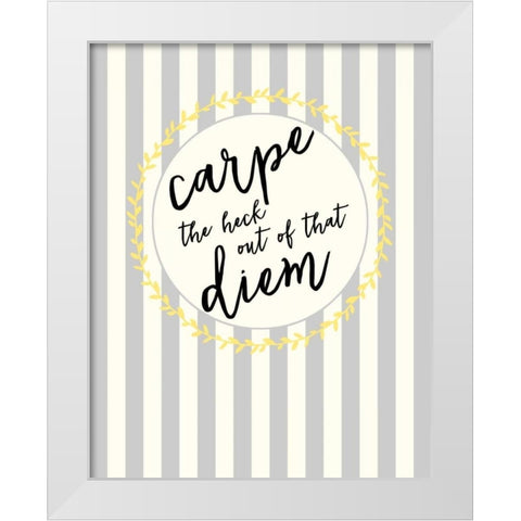Carpe Diem White Modern Wood Framed Art Print by Dos Santos, Bella