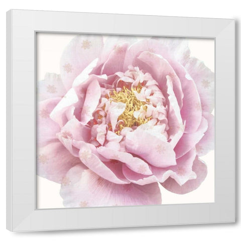 Whisper Floral White Modern Wood Framed Art Print by Dos Santos, Bella