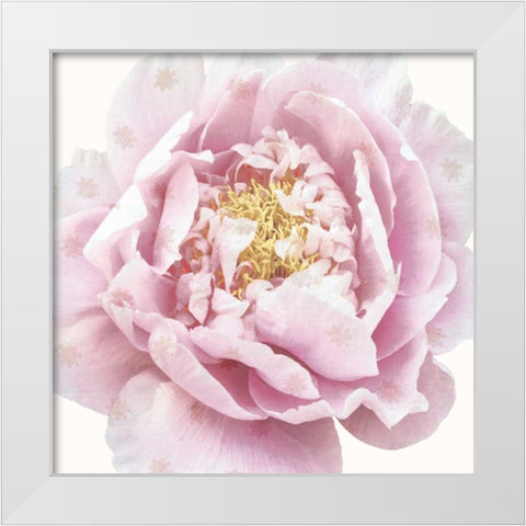 Whisper Floral White Modern Wood Framed Art Print by Dos Santos, Bella