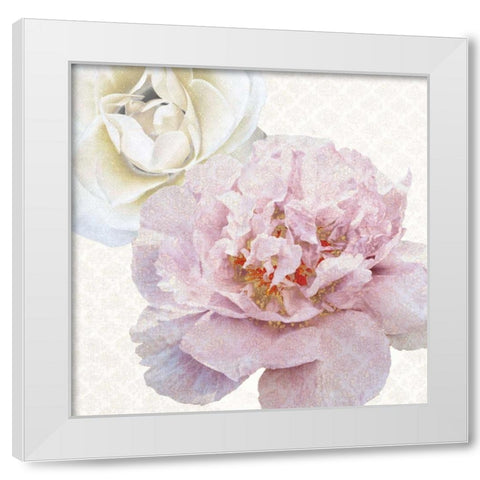 Quiet Florals White Modern Wood Framed Art Print by Dos Santos, Bella