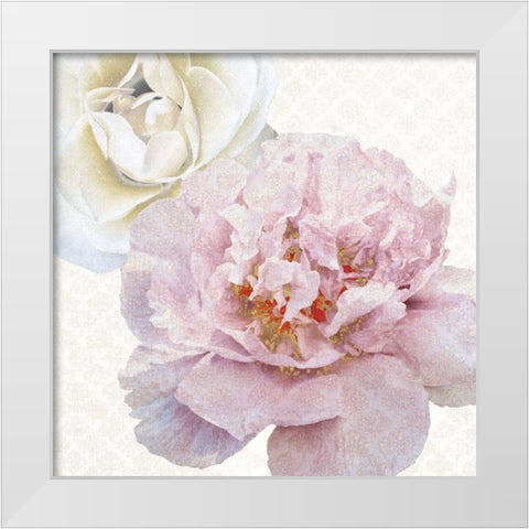 Quiet Florals White Modern Wood Framed Art Print by Dos Santos, Bella