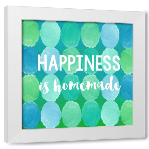 Happiness IS Homemade White Modern Wood Framed Art Print by Dos Santos, Bella