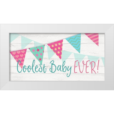 Cooles Baby Ever! White Modern Wood Framed Art Print by Dos Santos, Bella