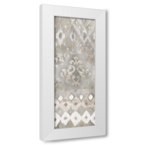 Silk Ikat Panel 3 White Modern Wood Framed Art Print by Dos Santos, Bella