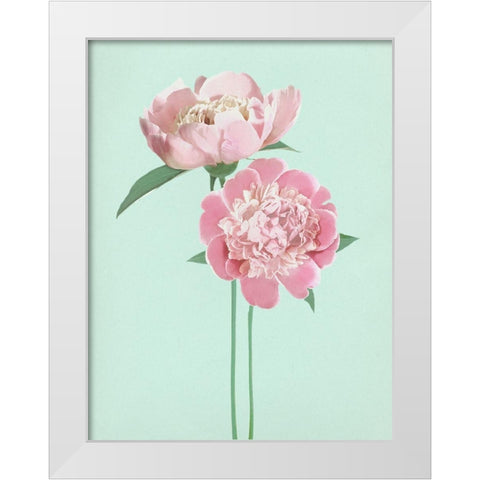 SummerPeonies White Modern Wood Framed Art Print by Dos Santos, Bella