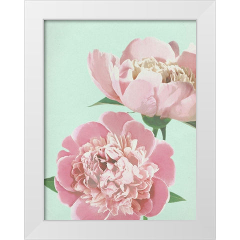 Summer Peonies Detail White Modern Wood Framed Art Print by Dos Santos, Bella