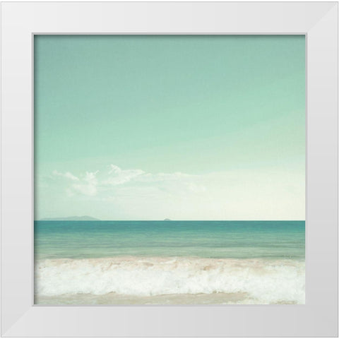 Sea View White Modern Wood Framed Art Print by Dos Santos, Bella