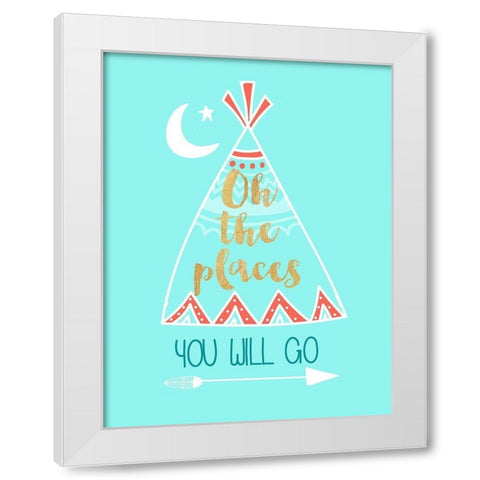Oh The Places You Will Go White Modern Wood Framed Art Print by Dos Santos, Bella