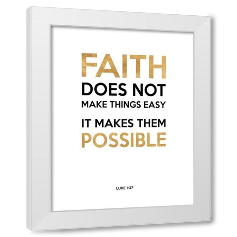 FAITH White Modern Wood Framed Art Print by Dos Santos, Bella