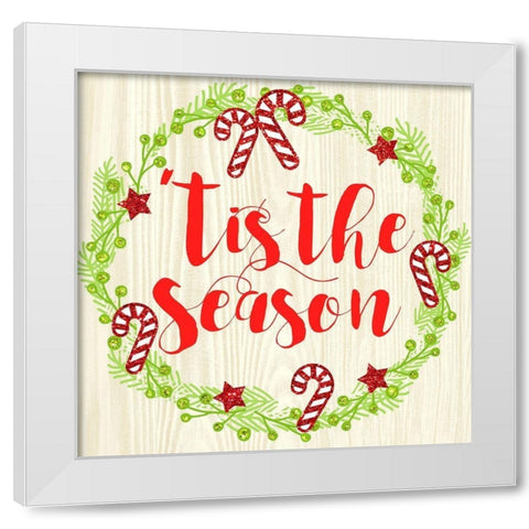 Tis The Season White Modern Wood Framed Art Print by Dos Santos, Bella