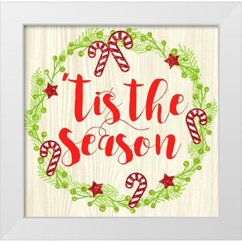 Tis The Season White Modern Wood Framed Art Print by Dos Santos, Bella