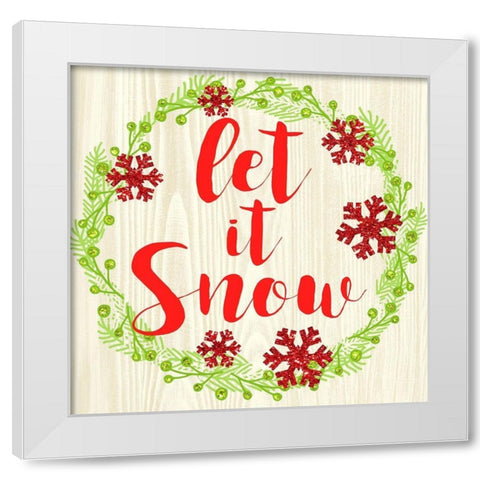 Let It Snow White Modern Wood Framed Art Print by Dos Santos, Bella