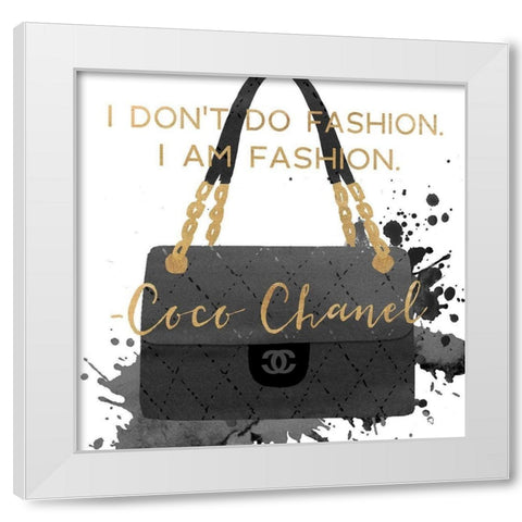 I AM FASHION White Modern Wood Framed Art Print by Dos Santos, Bella