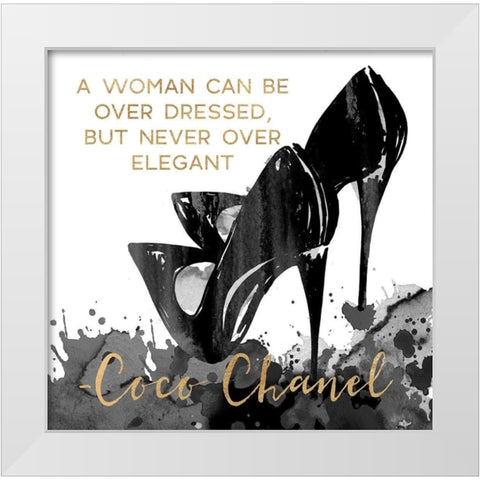 Never Over Elegant White Modern Wood Framed Art Print by Dos Santos, Bella