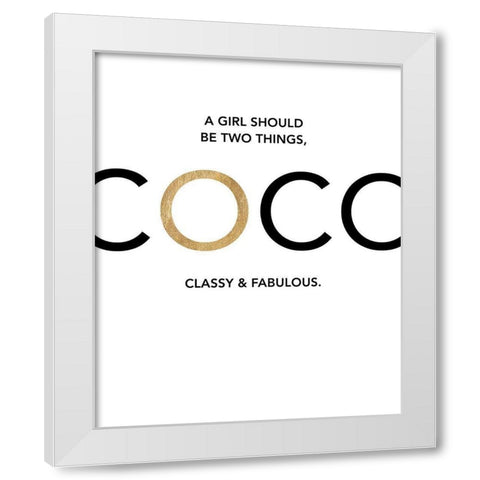Coco, Classy and Fab White Modern Wood Framed Art Print by Dos Santos, Bella