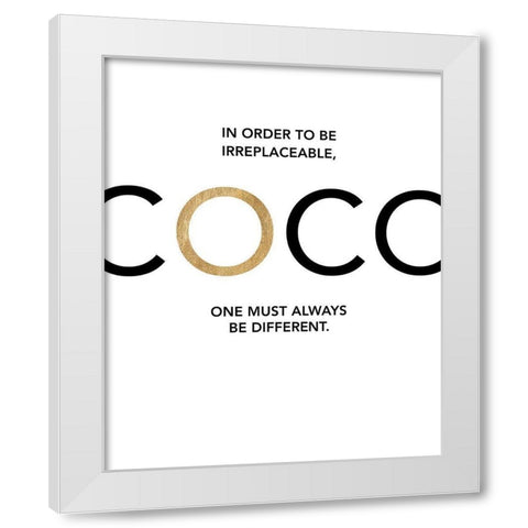 Coco - Irreplaceable White Modern Wood Framed Art Print by Dos Santos, Bella