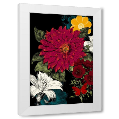 Vibrant Florals Black 1 White Modern Wood Framed Art Print by Ross, Devon