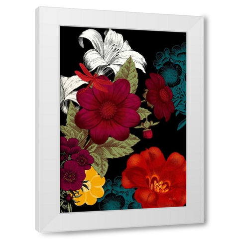 Vibrant Florals Black 2 White Modern Wood Framed Art Print by Ross, Devon