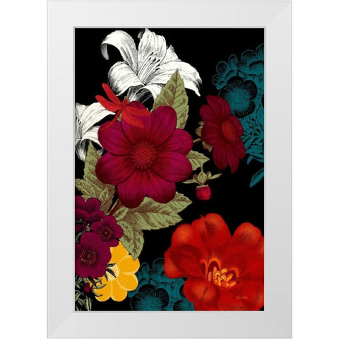 Vibrant Florals Black 2 White Modern Wood Framed Art Print by Ross, Devon