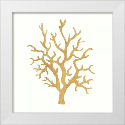 24 Karat Coral White Modern Wood Framed Art Print by Ross, Devon