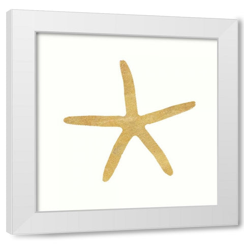 24 Karat Starfish White Modern Wood Framed Art Print by Ross, Devon