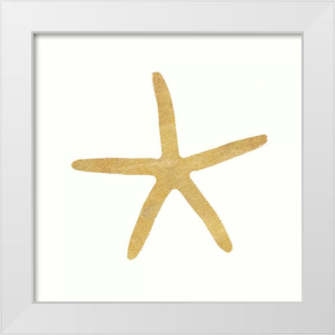 24 Karat Starfish White Modern Wood Framed Art Print by Ross, Devon
