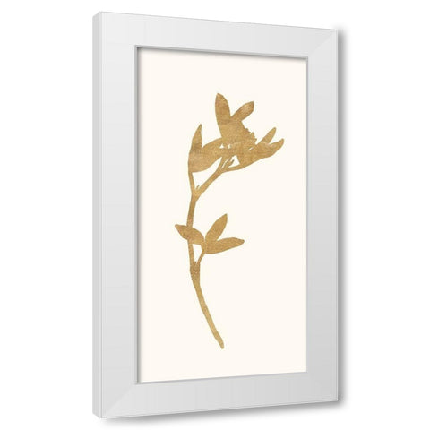 Gold Botanical 2 White Modern Wood Framed Art Print by Ross, Devon