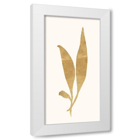 Gold Botanical 5 White Modern Wood Framed Art Print by Ross, Devon