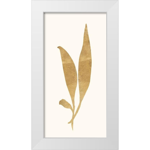 Gold Botanical 5 White Modern Wood Framed Art Print by Ross, Devon