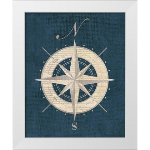 Compass Rose White Modern Wood Framed Art Print by Appleman, Sam