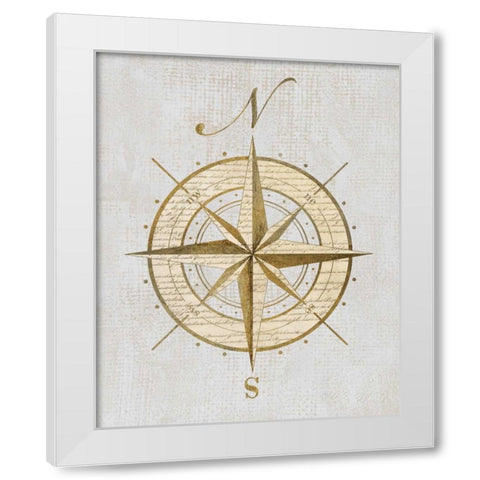 Compass Rose White Modern Wood Framed Art Print by Appleman, Sam