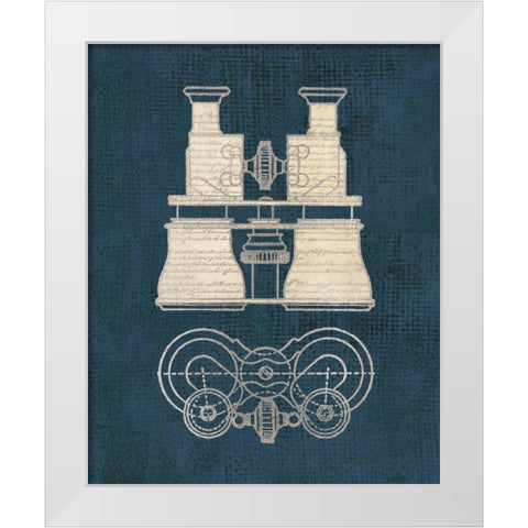 Antique Binoculars White Modern Wood Framed Art Print by Appleman, Sam