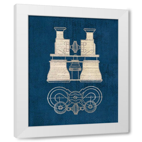 Antique Binoculars Coastal Blue White Modern Wood Framed Art Print by Appleman, Sam