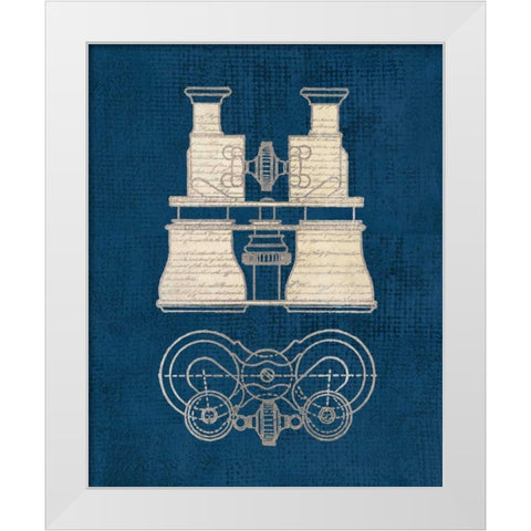 Antique Binoculars Coastal Blue White Modern Wood Framed Art Print by Appleman, Sam