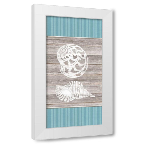 Blue Coastal Panel 1 White Modern Wood Framed Art Print by Appleman, Sam
